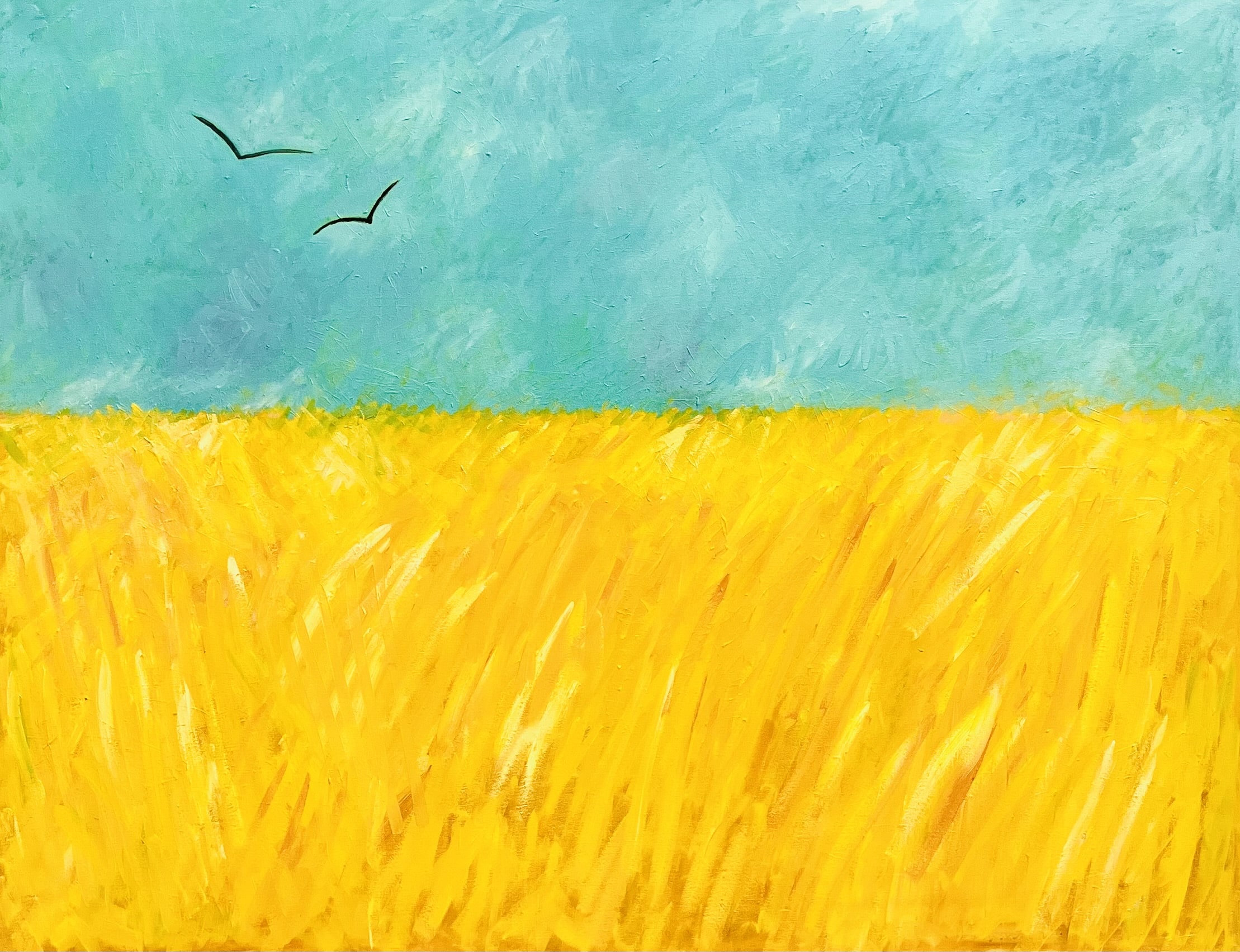 Cornfield from the 9.10 to Liverpool Street_JD Edwards_91 x 122cm