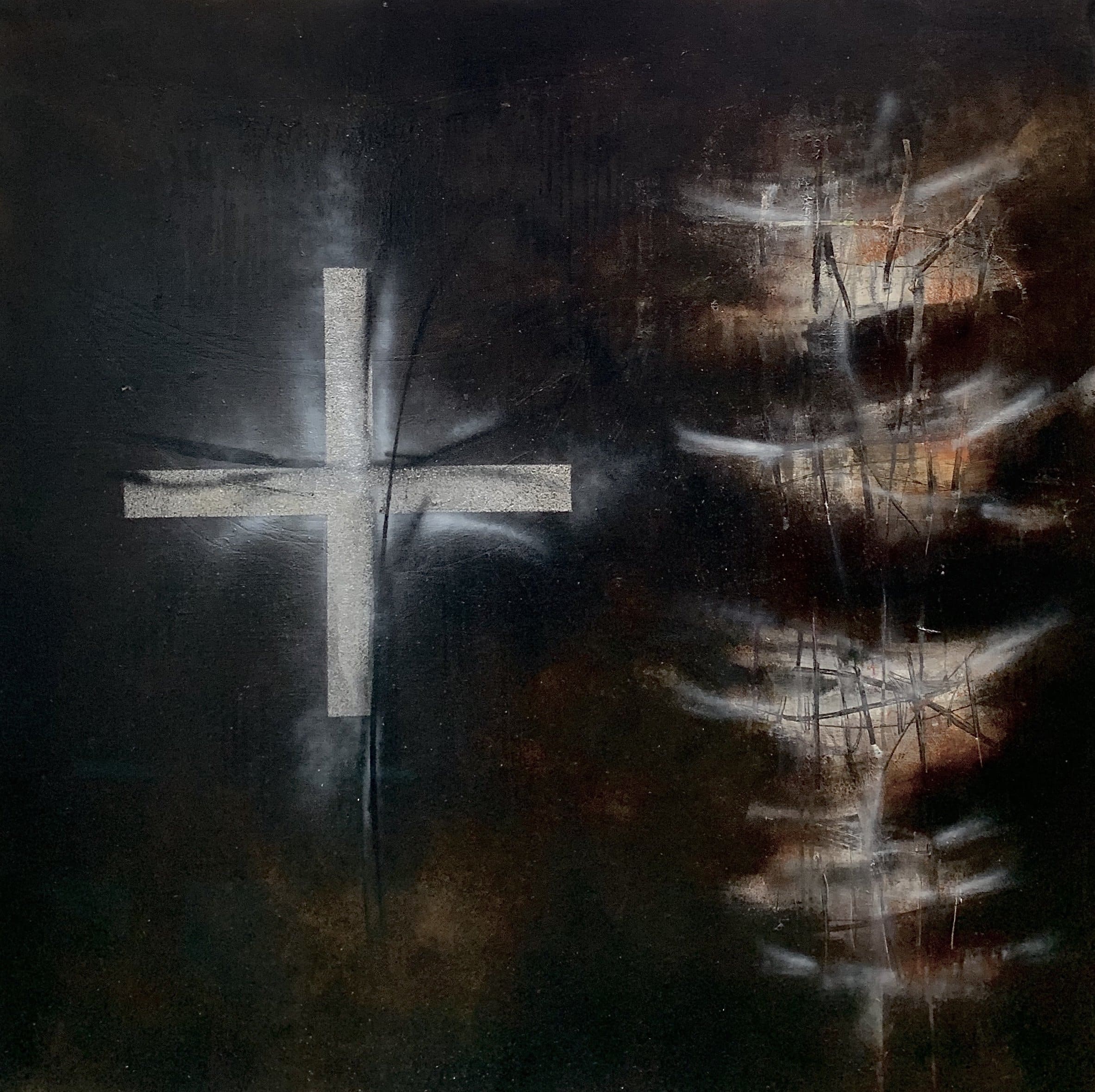 Counting Time 2019_Ian Wilkinson_Mixed Media on Canvas_120x120cm_£3500