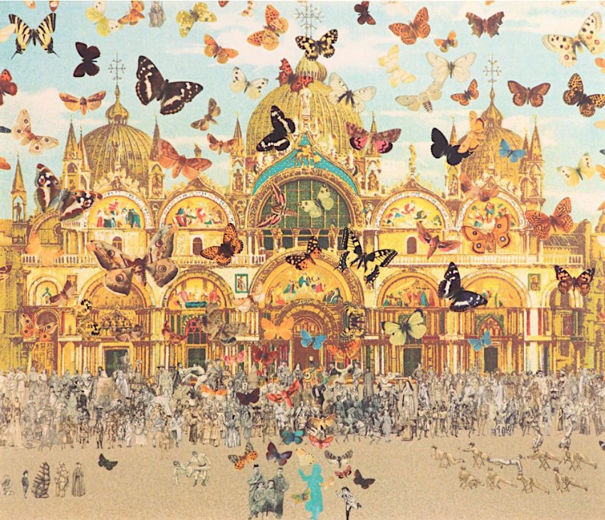 Homage to Damien Hirst_Butterfly Man in Venice_Canvas_Peter Blake