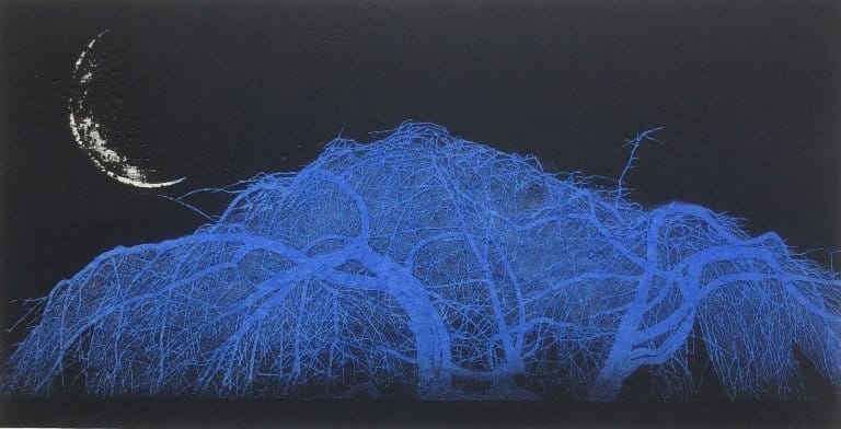 New Moon, Weeping Cherry Tree (blue)