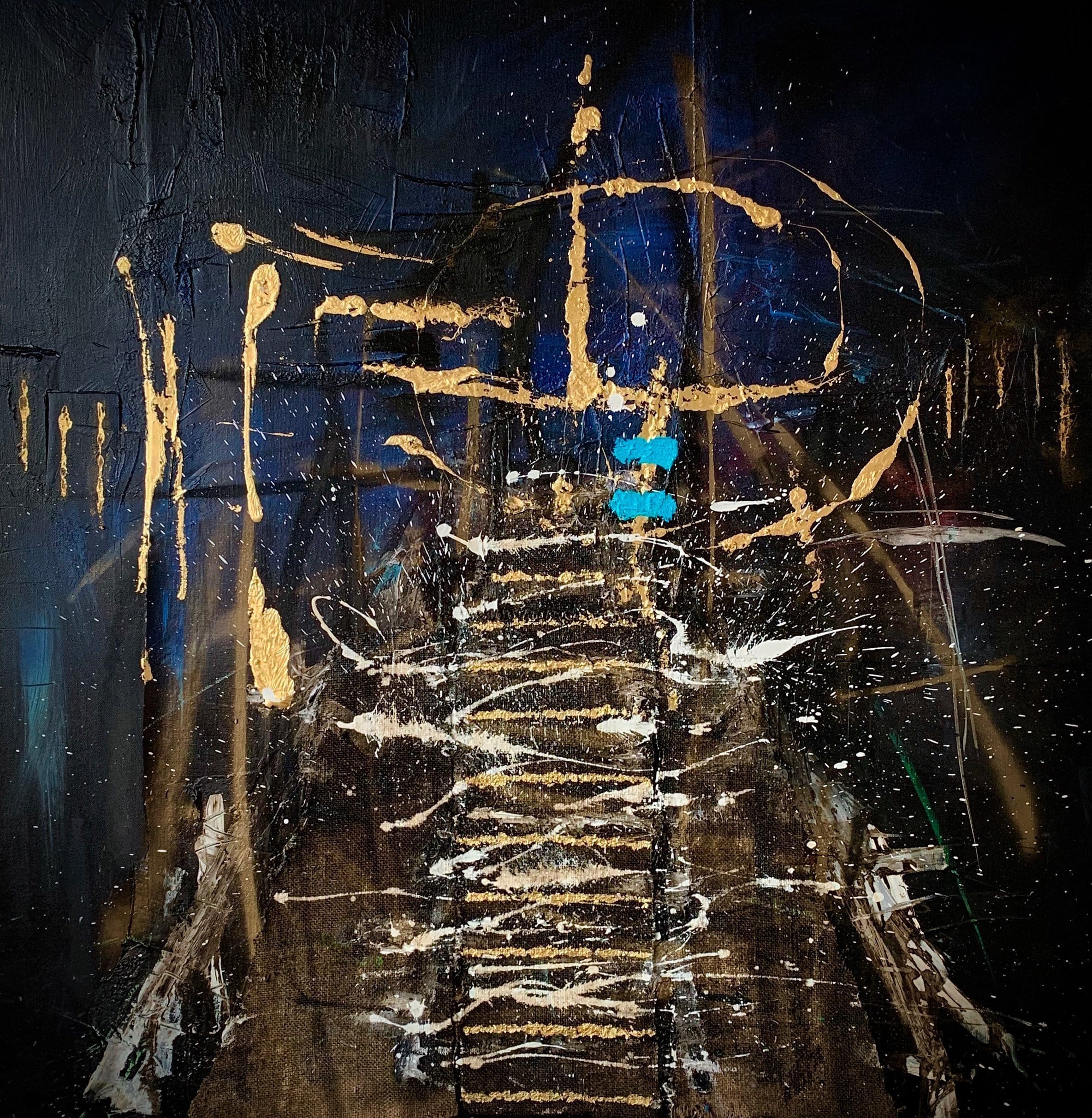 Uxmal-2020_Ian-Wilkinson_Mixed-Media-on-Canvas_120x120cm_£3500